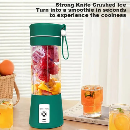 Portable USB Electric Blender Juicer Electric Juice Maker Machine for Fruits and Vegetables 380ml Juicer Cup Bottle (Multicolor) (6 Blades 2 Usb juicer