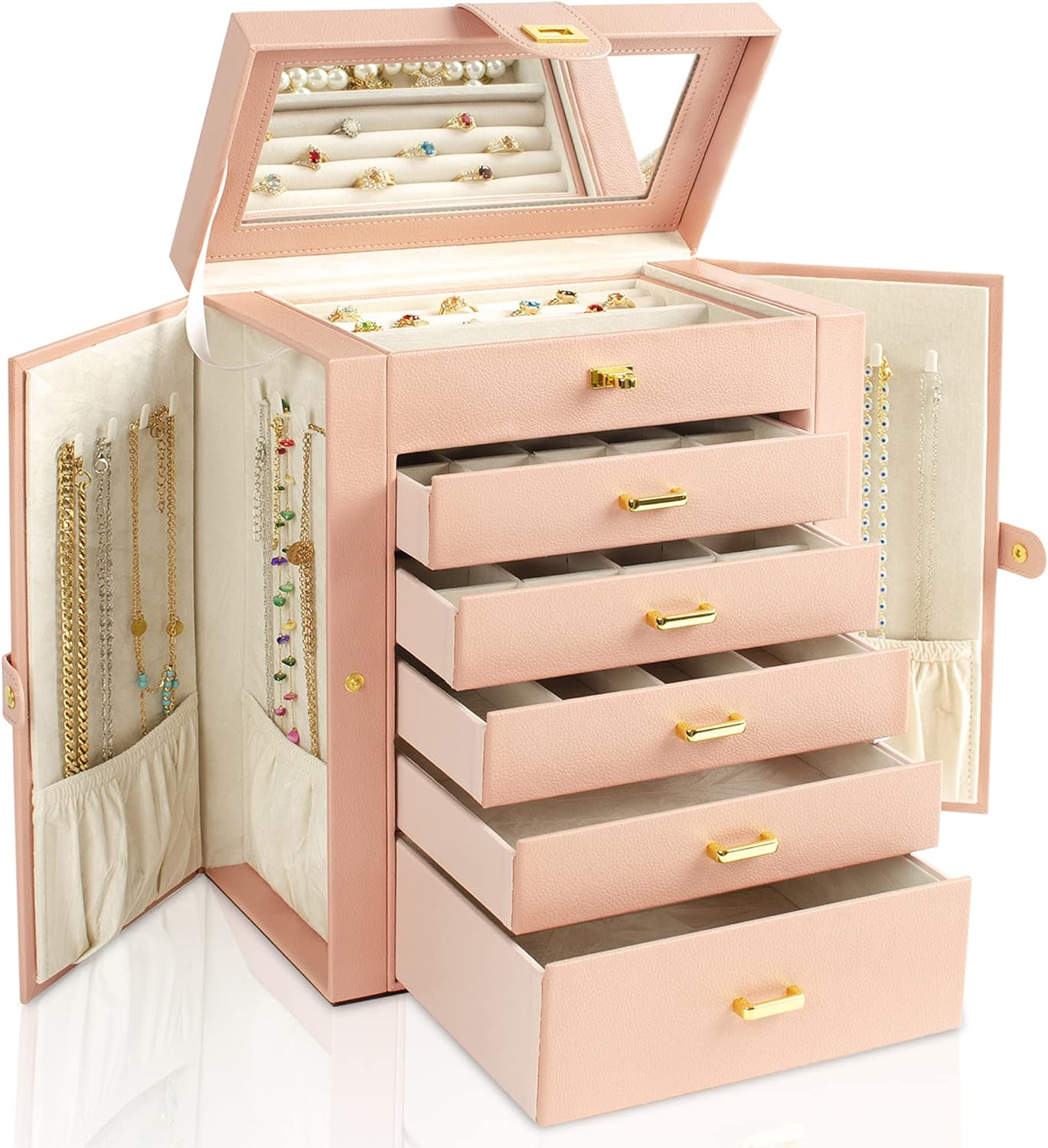 6 Layer Jwellery organizer with drawer partition