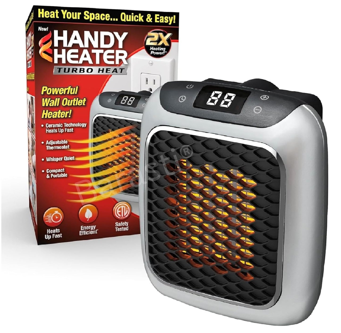 Wall-Mounted Electric Convector Heater – Silent Infrared Fan Stove for Bathroom, Bedroom & Greenhouse