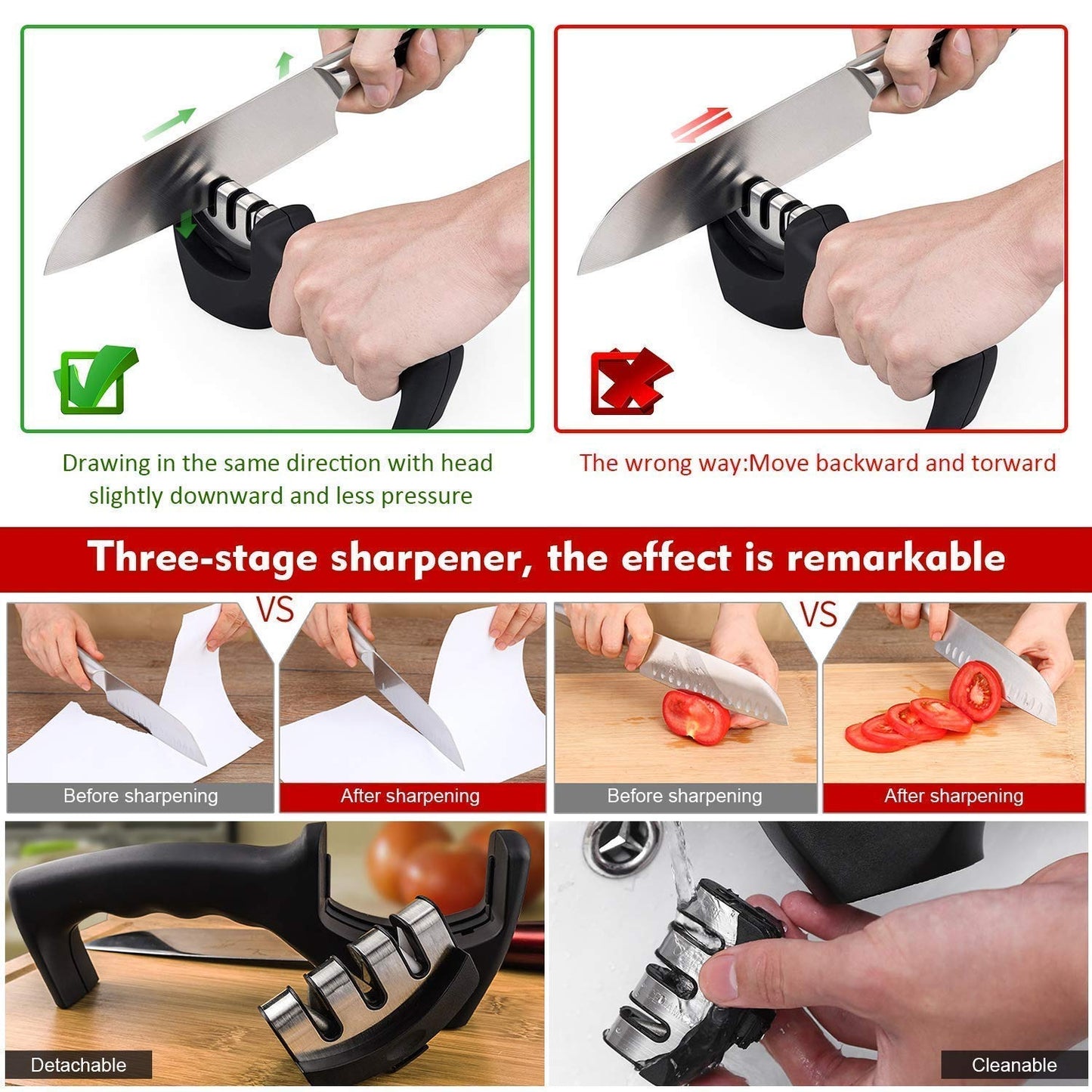 Knife Sharpener Sharpener Tool Advanced Knife Sharpener for Kitchen Knife Sharpener Rod Knife Sharpner Knives Sharpening Tool for Steel Knives,Knife sharpner Rod