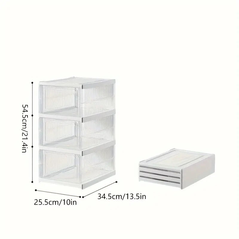 Shoe Rack (6-Layer) Foldable Sneakers Box | Storage Organizer for Shoe, Slippers & Books | Storage Rack for Living Room | Multipurpose Cabinet Organizer | White