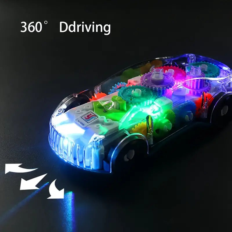 Toyz Musical Car Toys for Kids 360 Degrees Rotating Transparent Concept Car with Flashing 3D Light & Sound Toys for Kids