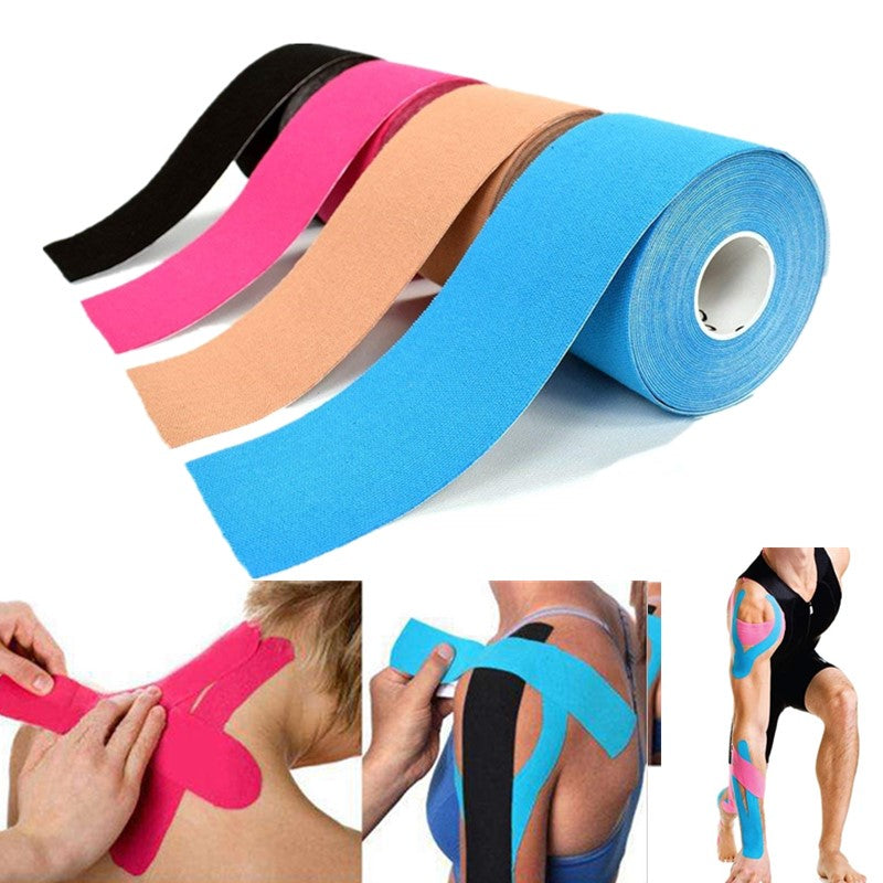 Athletic Sports Tape for Injury, Muscle Support, Pain Relief, Joint Support and Physiotherapy (5 m * 5 cm) (Blue)