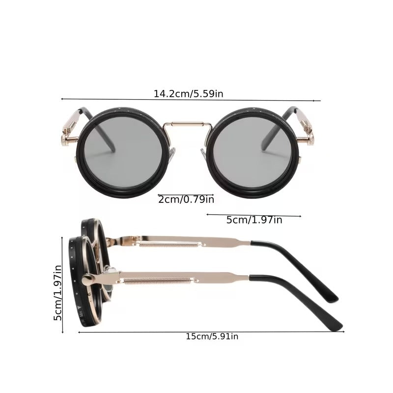 Men'S Retro Steampunk Rotating Fashion Glasses