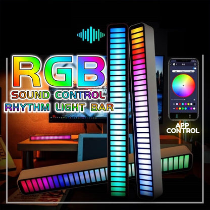 32-Bit Pickup RGB Colourful Sound Control Voice Activated Rhythm Light for Desktop Car TV DJ Studio Gaming Room Decor