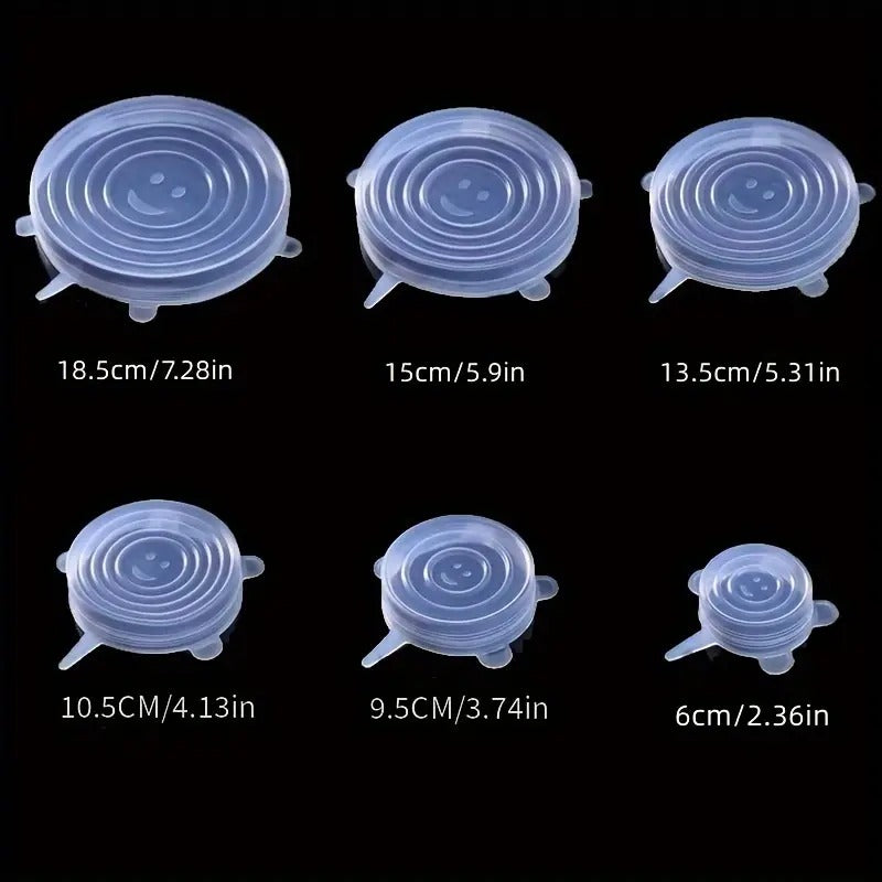 Silicone Stretch Lids, Multi Size Reusable Silicone Lids Food And Bowl Covers, Dishwasher And Freezer Safe