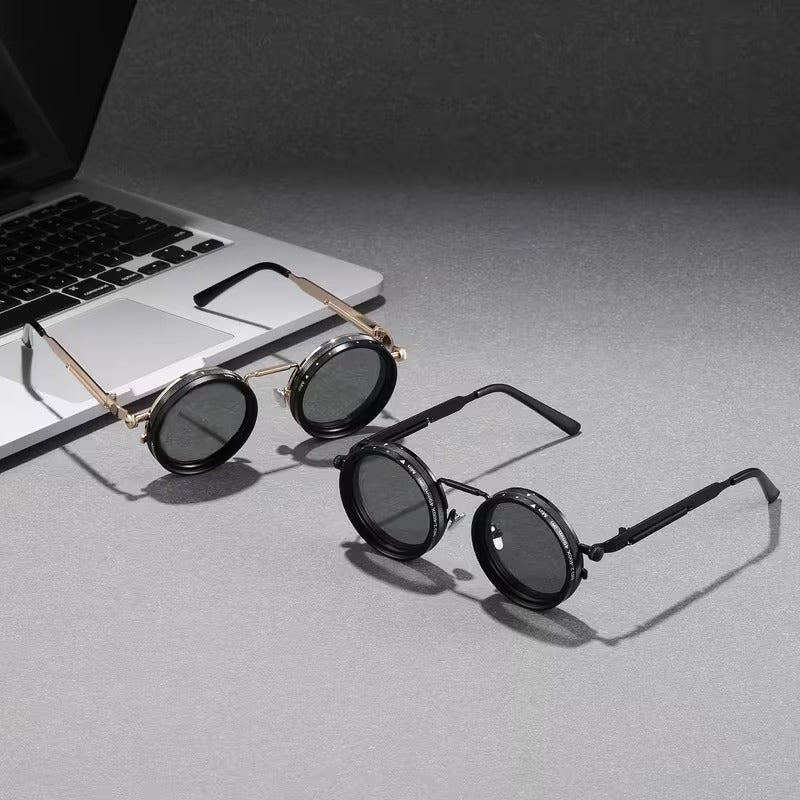 Men'S Retro Steampunk Rotating Fashion Glasses