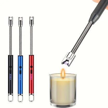 Electric Lighter for Candles Rechargeable Electric Gas Lighter for Home Use Candle Lighter Plasma Lighter Flameless Windproof USB Lighter 360° Flexible Neck Arc Lighter