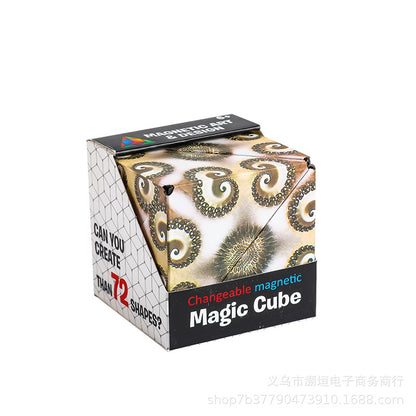 Magnetic Cube Puzzle Box Infinity Cubes Fidget Cube 24 Rare Earth Magnets Transforms Into Over 70 Shapes Magic Cube 3D Magnetic Fidget Cube Puzzle Game Shape Shifting Cube