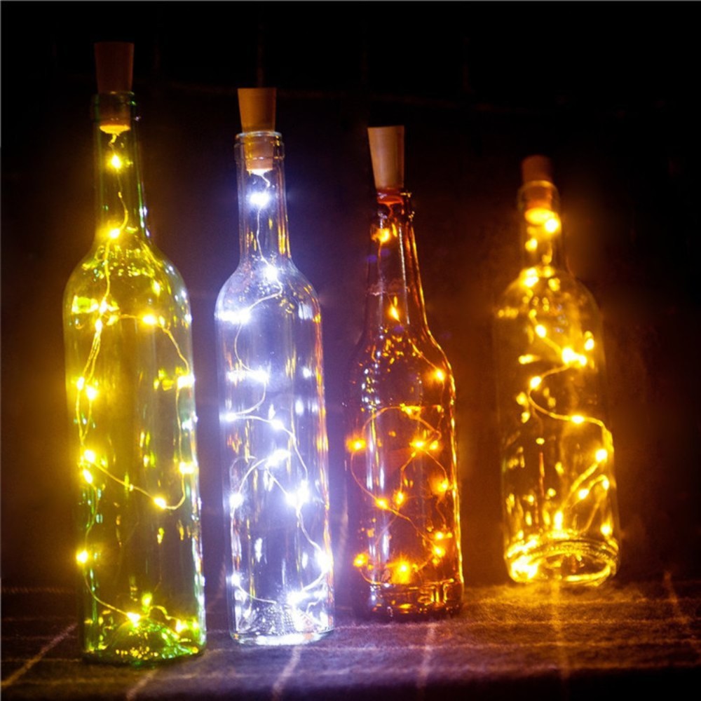 20 Led Wine Bottle Cork Copper Wire String Lights,2M Battery Operated