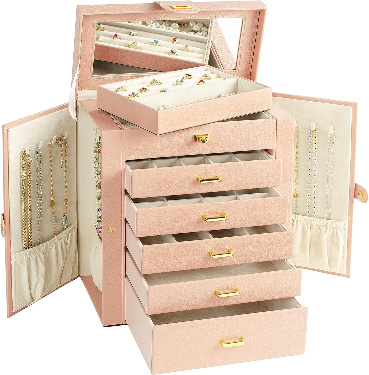 6 Layer Jwellery organizer with drawer partition