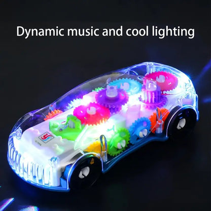 Toyz Musical Car Toys for Kids 360 Degrees Rotating Transparent Concept Car with Flashing 3D Light & Sound Toys for Kids