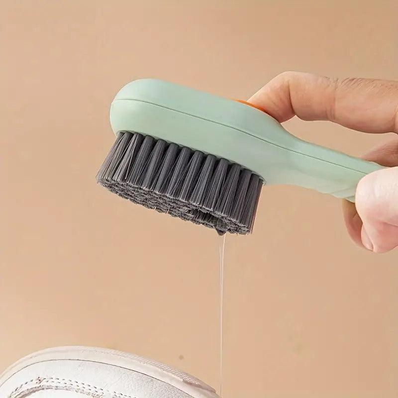 Plastic Soap Dispensing Cleaning Brush With Handle Scrubbing Reusable Washing Shoe Brush For Shoes Clothes Cleaning (2 In 1 Brush)