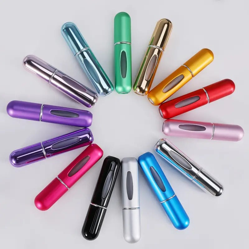 5ml Portable Mini Refillable Perfume Atomizer Spray Bottle Empty Easy to Fill Scent Aftershave Pump Case Travel Outgoing Purse Multicolor