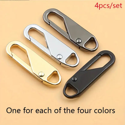 Zipper Pull, 6 PCS Replacement Metal Zipper Handle Mend Fixer Zipper Tab for Luggage, Suitcases, Backpacks, Jackets, Purses, Handbags