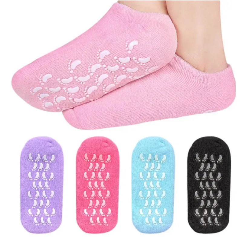 Silicone Socks for Women, Crack Heel Repair Socks, Spa Gel Socks for Women, Silicon Socks, Silicone Socks for Men, Foot Hydration Socks Vitamin E-Multicolour 1 Pair