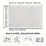 White Marble Sticker Waterproof  (60200)