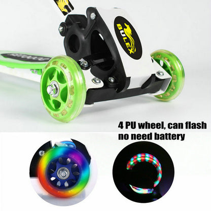 Foldable Scooter Cycle with Height Adjustment & Led Light on Wheel (Break and Bell) for Boys and Girls