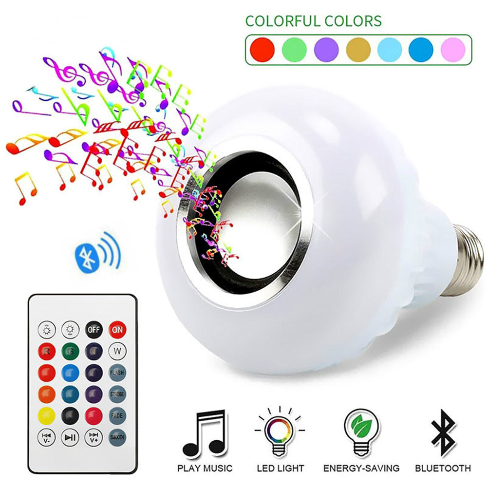 12 W Led Wireless Light Bulb With Speaker | Bluetooth Enabled | Rgb Music Light | Colour Changing Remote Control Access| B22 Holder