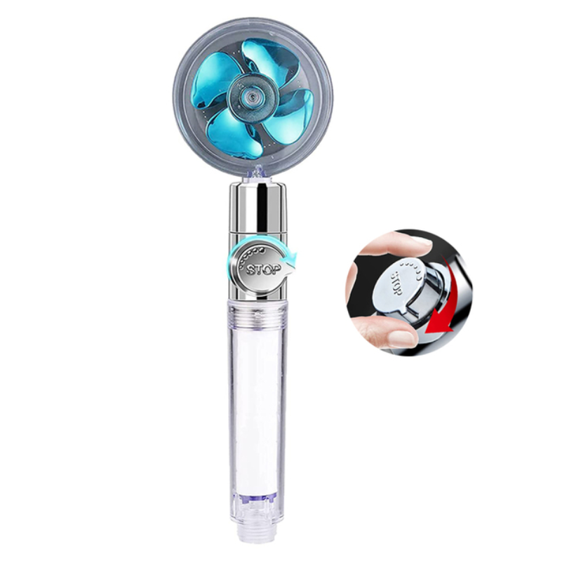 Handheld Shower Head -High Power-Pressure Turbo Fan Shower Head with Filter and Pause Switch - Easy Install Turbocharged Shower Head 360 Degrees Rotating