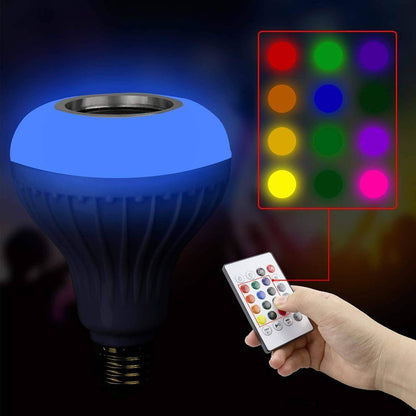 12 W Led Wireless Light Bulb With Speaker | Bluetooth Enabled | Rgb Music Light | Colour Changing Remote Control Access| B22 Holder