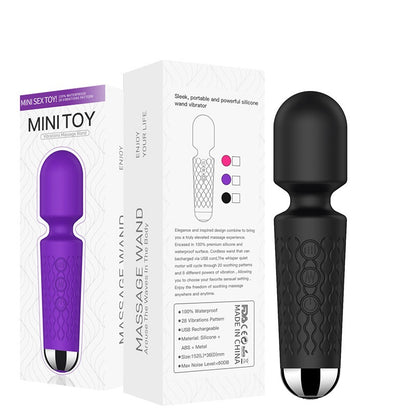 Personal Body Massager for Men & Women Cordless Handheld Wand with 20 Vibration Modes & 8 Speed Patterns Perfect for Pain Relief Massage