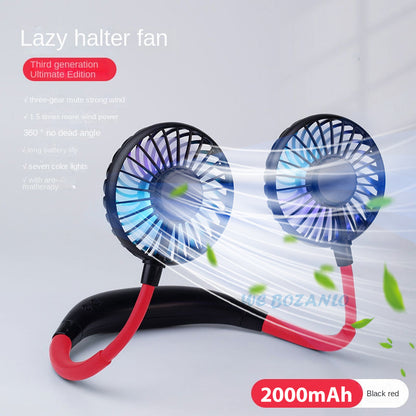 Neck Fan,Portable Neck Fans Rechargeable Personal Fans For Your Neck Wearable Fan Neck Air Conditioner Cooling Neck Fan With 360 Degree Rotation 2000mAh For Travel Sports