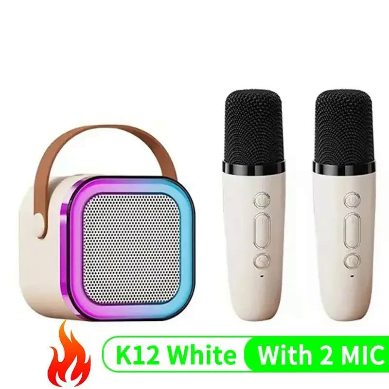 Karaoke Machine for Kids Adults with Wireless Mics Portable Bluetooth Speaker & Dynamic Lights Birthday Gift for Girls, Boys & Toddlers