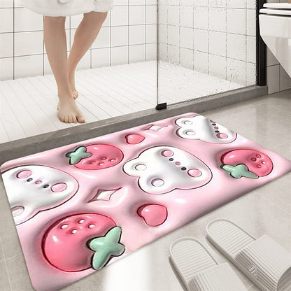 3D Visual Anti-Slip Absorbent Mat | 3D Flower Bathroom Rugs Non Slip Bath Mat | Slip Floor Mat Bathroom Rug Soft Carpet Door Mats