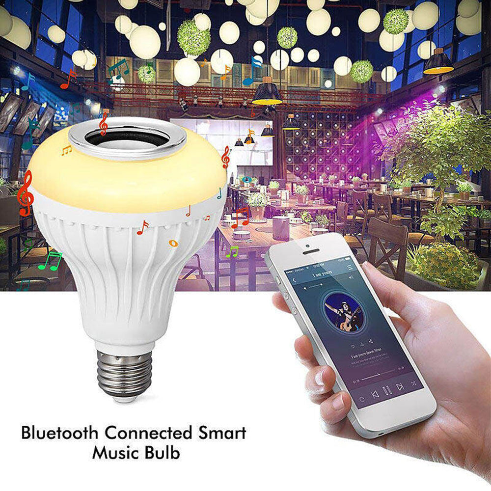 12 W Led Wireless Light Bulb With Speaker | Bluetooth Enabled | Rgb Music Light | Colour Changing Remote Control Access| B22 Holder