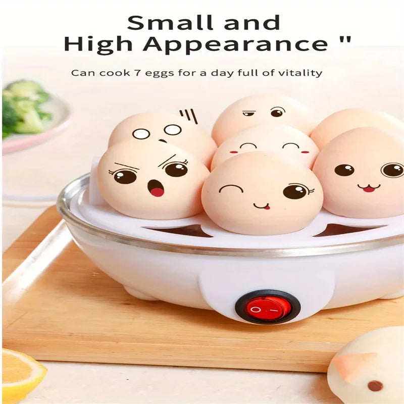 Egg Boiler With Automatic Off & Single Layer Electric Omlet Maker For Boiling, Cooking and Frying the Eggs, Egg Poucher Machine, 7 Egg Cooker, Egg Steamer, Omlelet Bowl With Tray