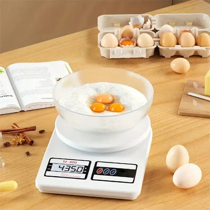 Digital Kitchen Food Weighing Scale For Healthy Living, Home Baking, Cooking, Fitness & Balanced Diet. | Weighing Scale With Digital Display Atom SF 400 10Kg x 1gms with 2 Batteries Included