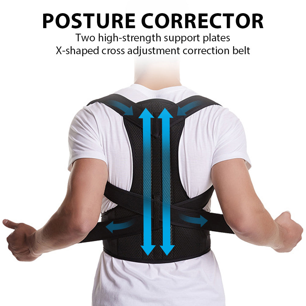 Posture Corrector For Men And Women Back Support Belt Back Pain Back Straight And Shoulder Support Belt (Universal Size) (Metallic Belt) (Posture Corrector Belt)