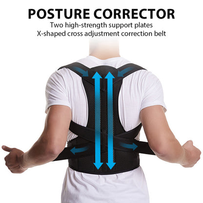 Posture Corrector For Men And Women Back Support Belt Back Pain Back Straight And Shoulder Support Belt (Universal Size) (Metallic Belt) (Posture Corrector Belt)