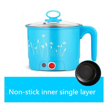 Electric 1.8 Litre Mini Cooker Kettle with Glass Lid Base Concealed Base Cooking Pot Noodle Maker Egg Boiler hot Pot Vegetable and Rice & Pasta PorridgeTravel Cookers and Steamer