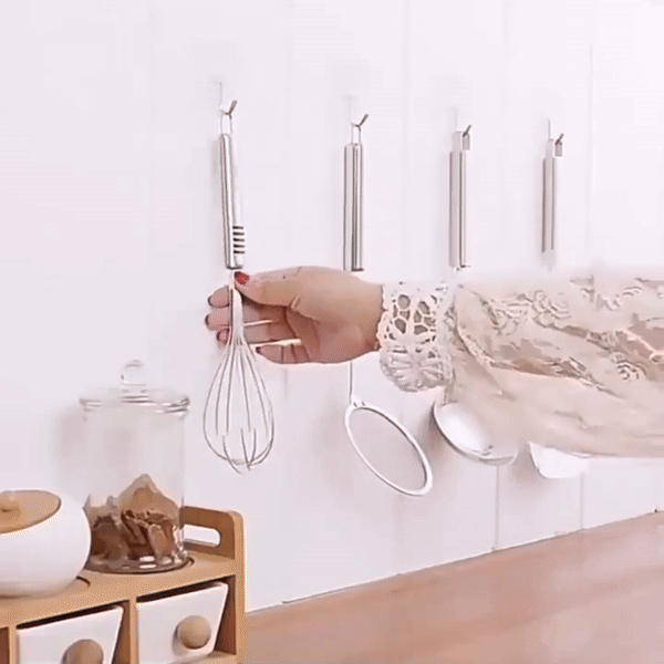 Adhesive Screw Hooks for Wall Without Drilling Pack of 10