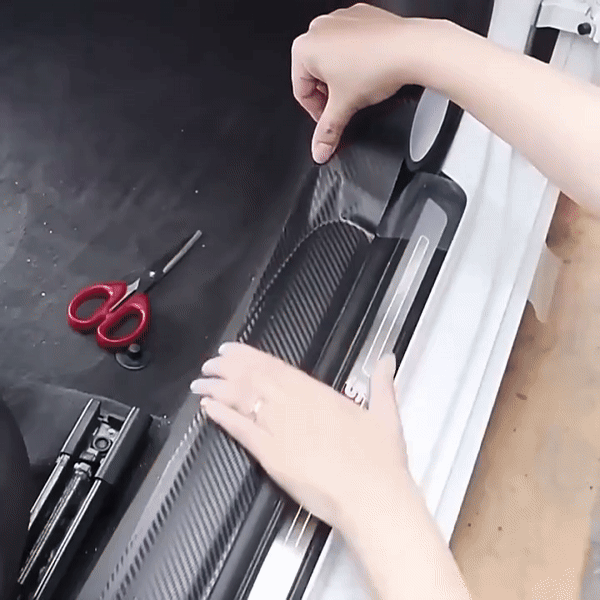 All White Car Door Transparent Carbon Fiber Seal Strip Door Edge Guard–Universal Fit