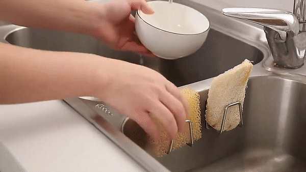 Adhesive Stainless Steel Sponge Holder Sink Caddy