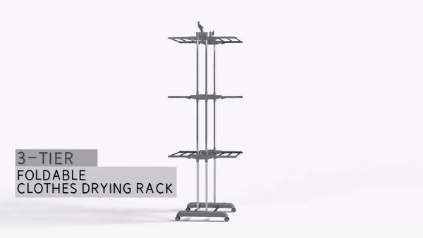 3 Stage Clothes Stand for Drying with Wheels