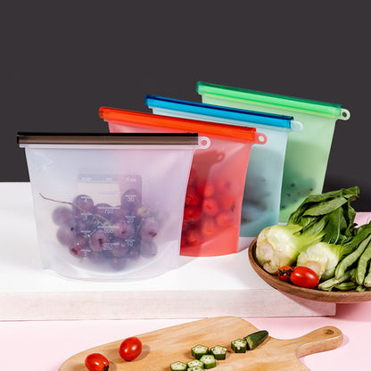 1000ml Silicone Food Bag Reusable Silicon Ziplock Bags Snack Airtight Food Storage Bags for Fridge