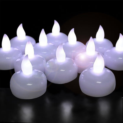 Floating Tealight Candles Battery Operated Water Sensor, 6 pcs Waterproof LED Flameless Flickering Water Sensor Diya