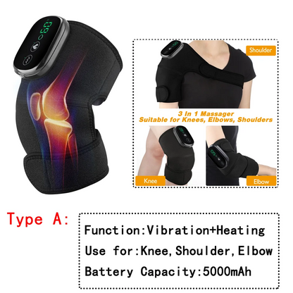 Knee Massager For Joint Pain Relief Machine,Electric Cordless Knee Heating Pad Therapy Vibration For Arthritis, Joints Pain Relief For Men/Women