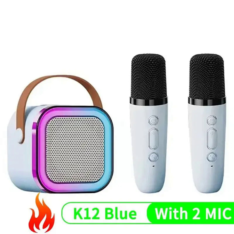 Karaoke Machine for Kids Adults with Wireless Mics Portable Bluetooth Speaker & Dynamic Lights Birthday Gift for Girls, Boys & Toddlers