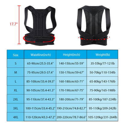 Posture Corrector For Men And Women Back Support Belt Back Pain Back Straight And Shoulder Support Belt (Universal Size) (Metallic Belt) (Posture Corrector Belt)