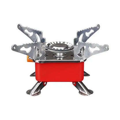 Portable Camping Gas Stove for Hiking Picnic Mini Butane Burner Folding Furnace Outdoor with Storage Bag