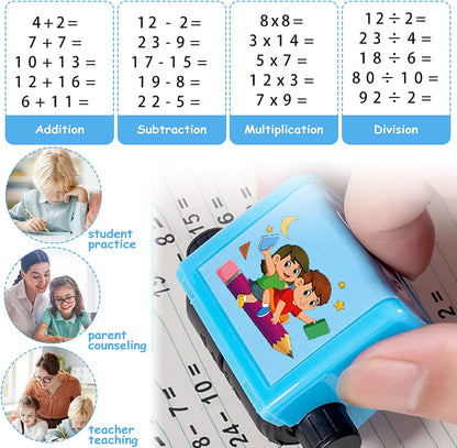 Smart Number Rolling Maths Stamps for Kids, Subtraction Maths Roller Stamp, Smart Math Roller 100 Learning Toy for Preschool, Stamp Art for Kids