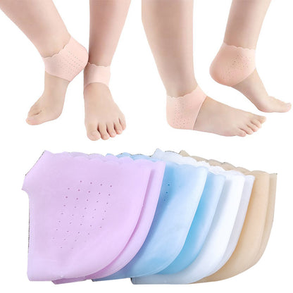 Silicone Gel Heel Pad Socks for Pain Relief | Heel Swelling Pain Relief | Anti Crack Moisturizing Socks for Dry Hard Cracked Ankles | Man and Women Gel Heel Protectors Free Size