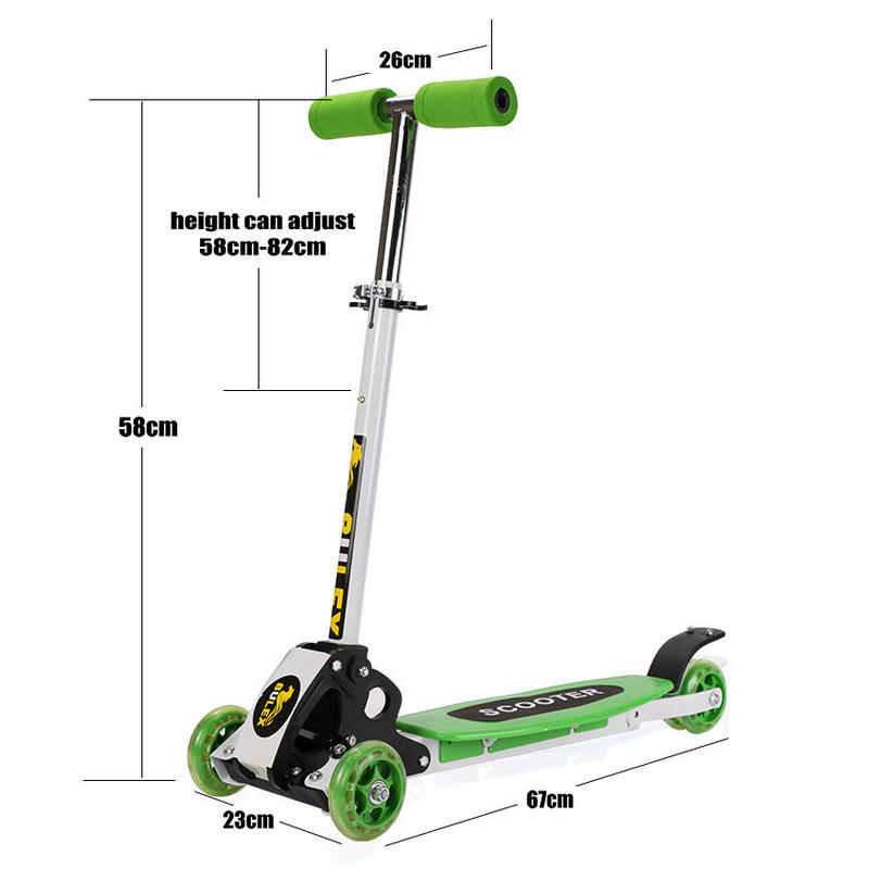 Foldable Scooter Cycle with Height Adjustment & Led Light on Wheel (Break and Bell) for Boys and Girls