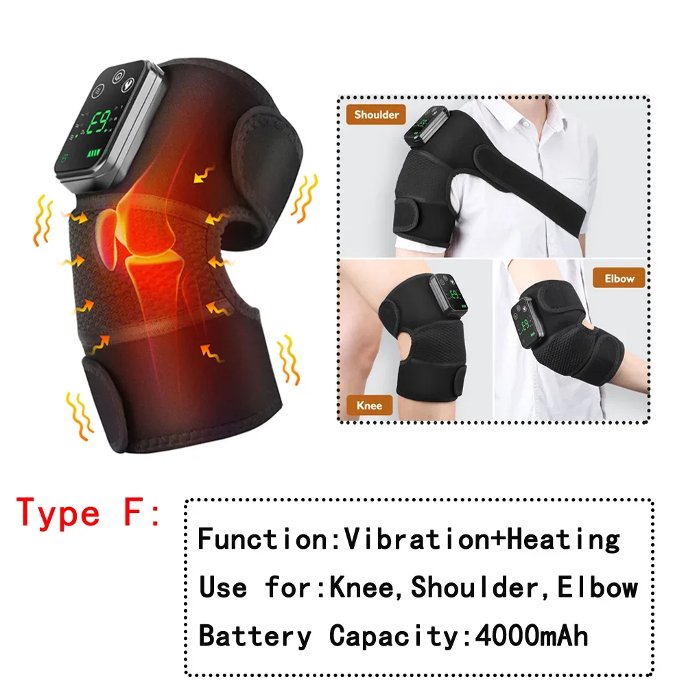 Knee Massager For Joint Pain Relief Machine,Electric Cordless Knee Heating Pad Therapy Vibration For Arthritis, Joints Pain Relief For Men/Women