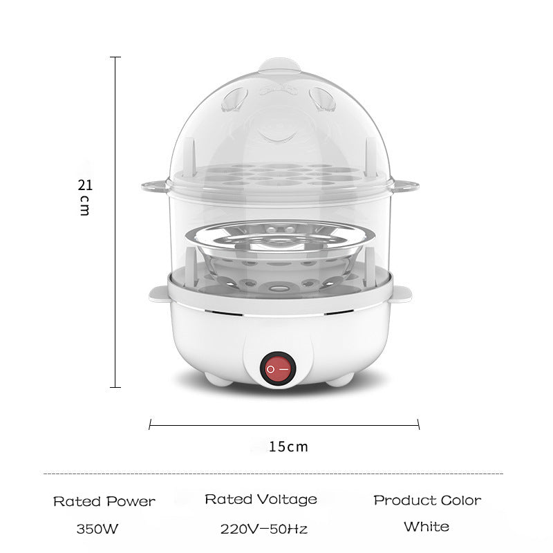 Electric 2 Layer 14 Egg Boiler Cooker & Steamer Automatic Off Double Layer Egg Boiler Cooker Machine Ideal For Kitchen (Multicolor) - Plastic